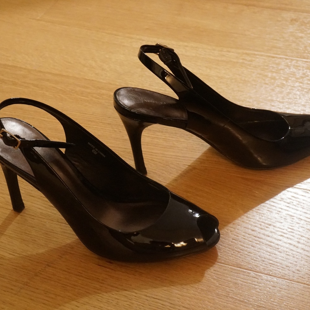 Ann Taylor Johanna Peep Toe Patent Leather Pumps